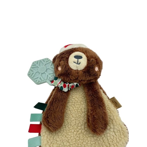 Itzy Ritzy- Cocoa The Bear-Holiday Plush Lovey with Textured Teether - Picture 4 of 5